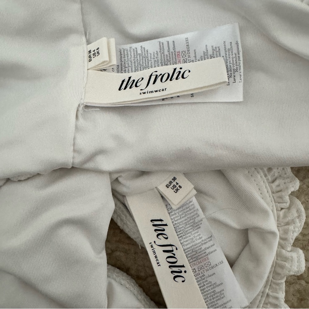 White Ruffle Bandeau Bikini Set - Picture 4 of 4